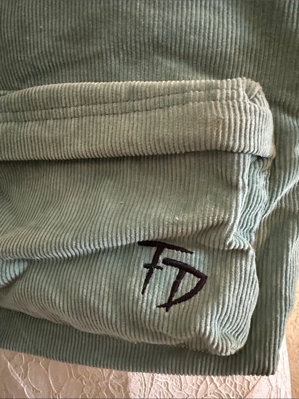 Vans Corduroy Backpack in Sage Green with Black Logo